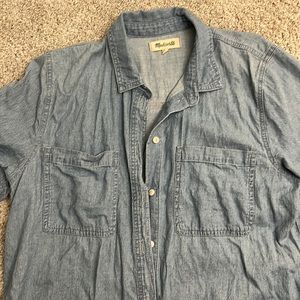 LIKE NEW — MADEWELL DENIM SHORT SLEEVE TOP